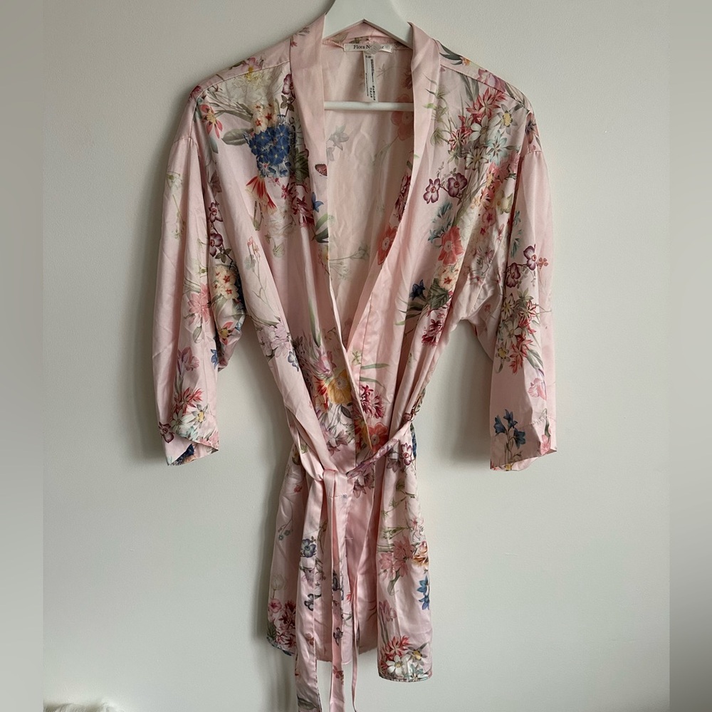 Flora Nikrooz Pink Satin Floral Robe